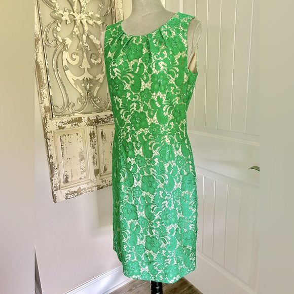 Alex Marie Green Lace Dress - Sz 8 - Picture 1 of 7